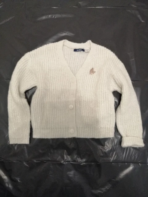 Cardigan Bambina okaidi bianco con brillantini 5 anni 110cm coprispalle