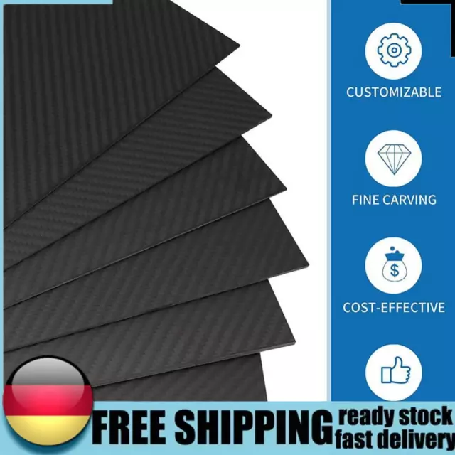 75x125mm 3K Carbon Fiber Plate Panel Sheets DIY Composite Material (1.5mm) DE