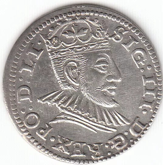 Polen Sigismund III Waza Trojak Ryski 3 Groschen Grosze id191 1590