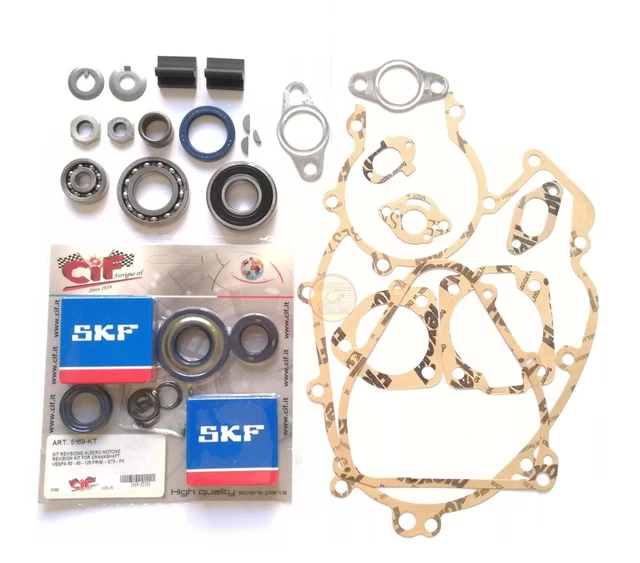 Kit Cuscinetti SKF Con O-Ring E Guarnizioni Per Motore Vespa PK 50 XL HP Rush - Ricambi Originali - Foto 3