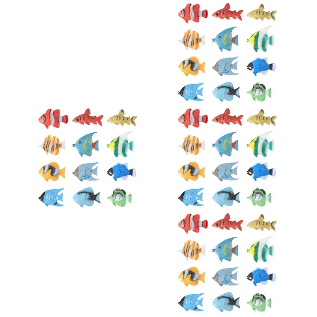 4 Count Child Fish Stuffed Animal Floating Aquarium Decorations Mini Tank