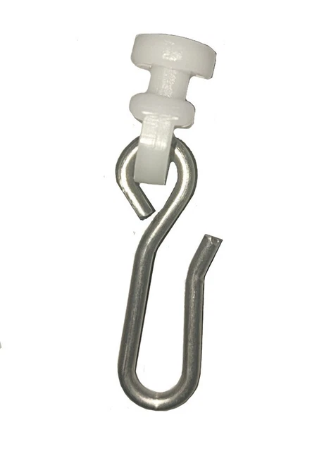 25x BN Gardinen-Gleiter Mit Haken - Für Alu-Schienen Mit 4mm Laufkanal