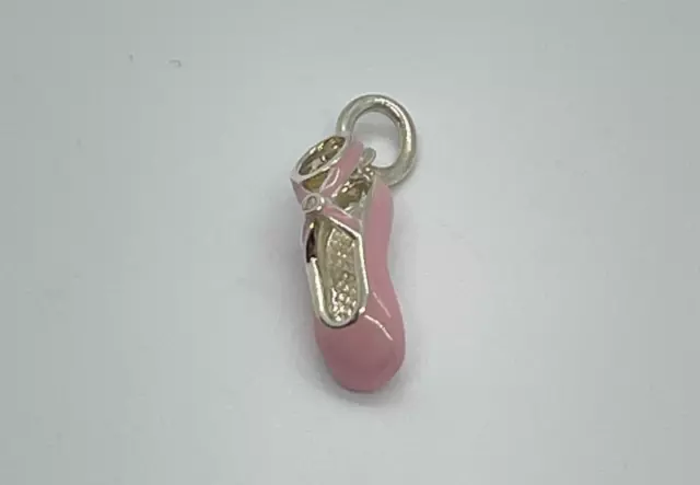 Rare! Tiffany & Co. Silver Pink Enamel Diamond Ballet Charm Slipper