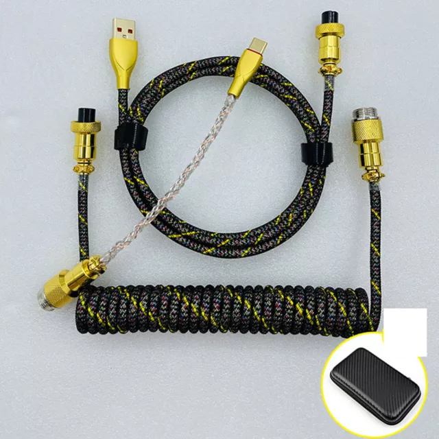 Keyboard Cable Python Aerial Plug Cable Spiral Spring Cable Type-C Connector ~~