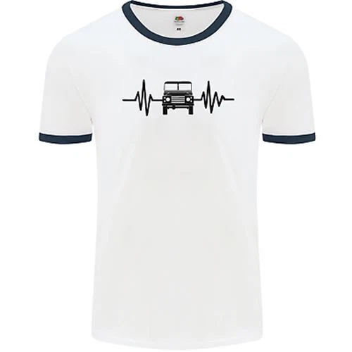 T-shirt 4x4 Heart Beat Pulse Off Roading da uomo bianca 2