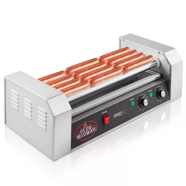 OPEN BOX - Commercial Electric 12 Hot Dog 5 Roller Grill Cooker Machine