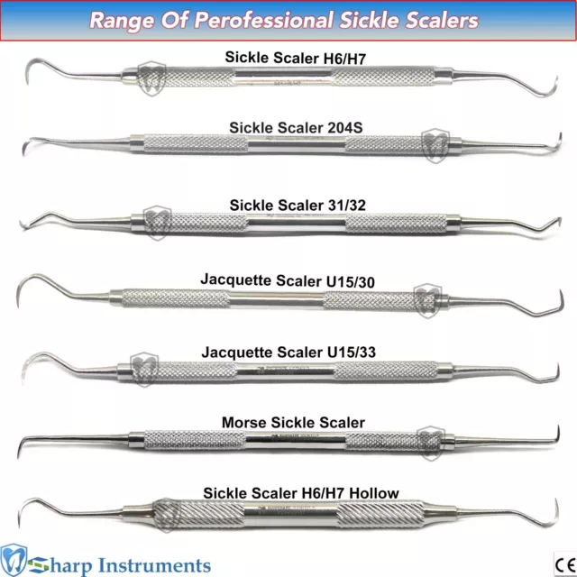 SICKLE SCALERS H6/H7, 204s 31/32 Dental Hygiene Periodontics Hand Instrument Lab