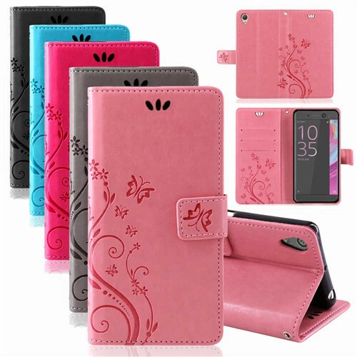 Étui Portable Portefeuille Etui Coque Fleurs Étui Rabattable Livre Étui
