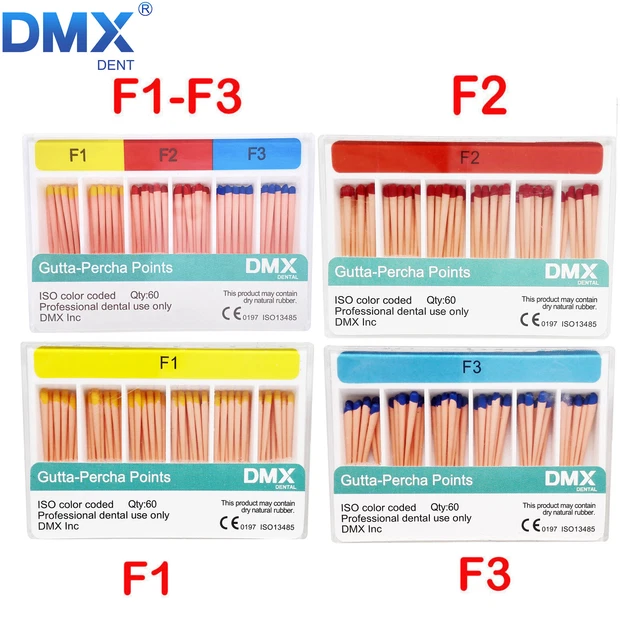 60 Pcs/Box Dental Endodontic Obturation Gutta Percha Points F1 F2 F3 Universal