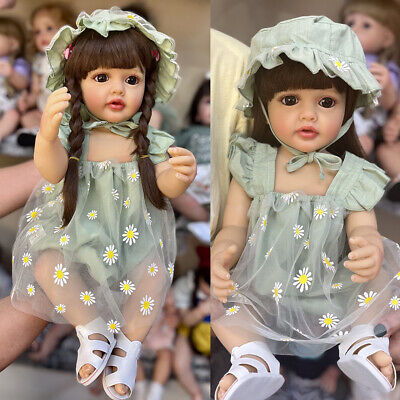 55cm Reborn Doll Full Silicone Vinyl Cute Girl Toddler Toy Anatomically Correct