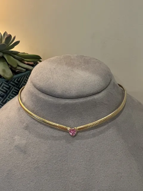 Nadri Collar Necklace gold (pink heart)