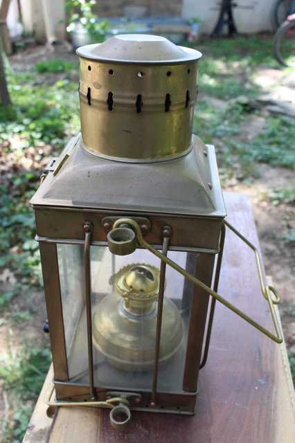 Brass Cargo Light No:3954 Great Britain 1939 Brass Oil Lamp Lantern Vintage