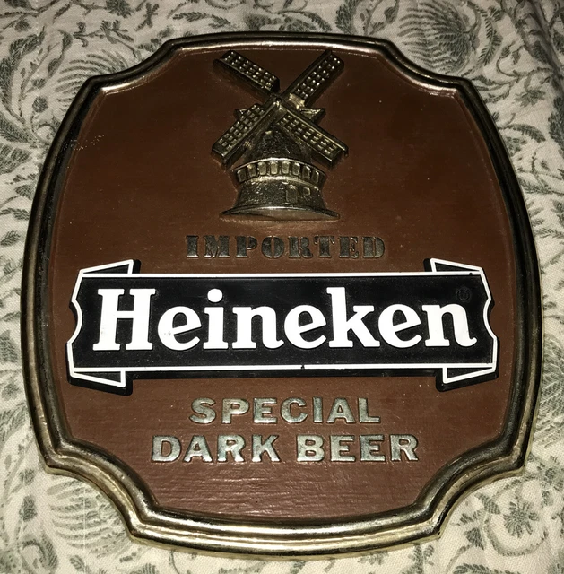 Vintage Imported Heineken Special Dark Beer Advertising Sign w/ Stand Windmill