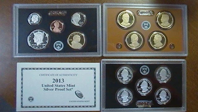 2013 Silver Proof Set Original Government Packaging Gem Coins Fast Shipping