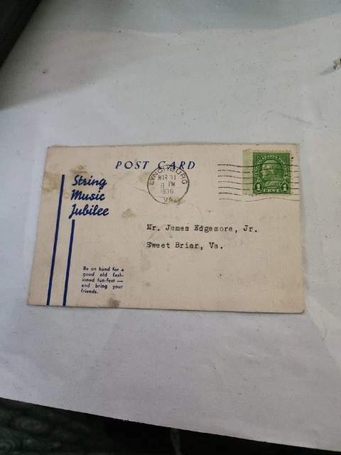 Vintage Gibson Guitars Advertising Postcard 1936 RF25