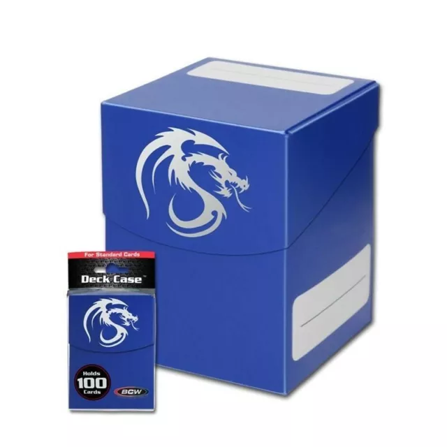 BCW Large Deck Box Case Gaming Card Holder MTG YuGiOh Storage + 1 Divider Blue