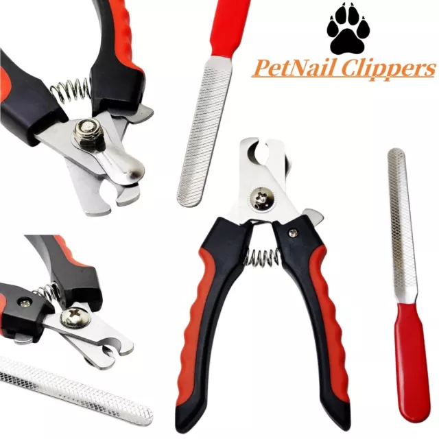 Pet Nail Clippers Dog Grooming Trimmer With Guard Cat Animal Claw Large UK