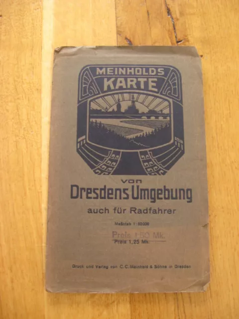 alte Landkarte Karte Dresdens Umgebung um 1920 Radeberg Pirna Wilsdruff Meissen