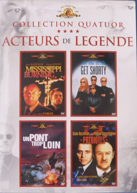 Coffret 4 Dvd Gene Hackman-Mississpi-Get Shorty-Patriotes-Un Pont Trop Loin-Neuf