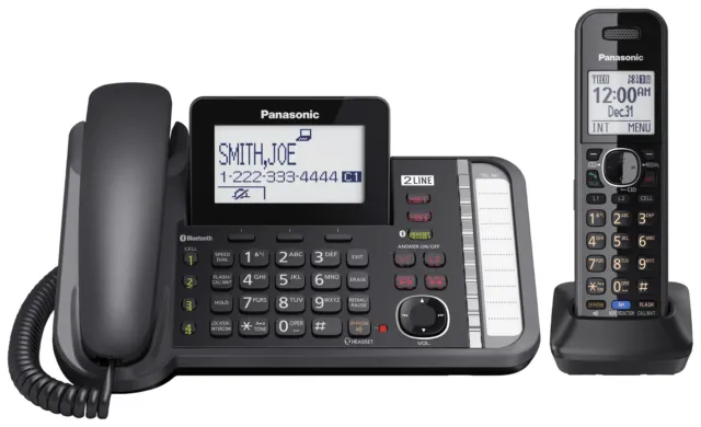 Panasonic Consumer 2-Line Corded Cordless Link2Cell ITAD KX-TG9581B UPC 88517...