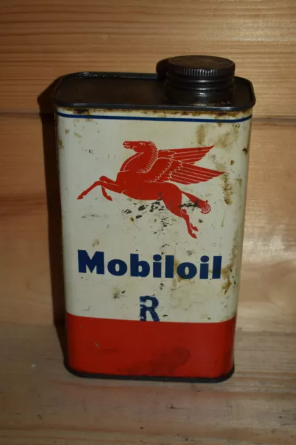 Alte Mobiloil Öldose,Kanister,Blech,Tankstelle,Oldtimer,Retro,Vintage,Deko,Top!