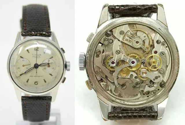 Orologio Titus geneve chronographe suisse Landeron 48 chrono mecanical watch