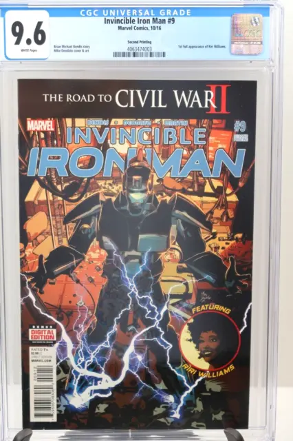 Invincible Iron Man #9 2nd Print CGC 9.6 1st Appearance Riri Williams Marvel
