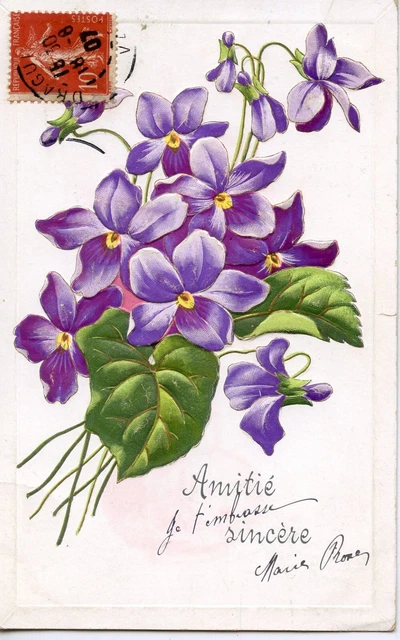 Carte Postale Fantaisie Ancienne – Amitié – Années 1900 – France