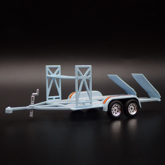 TANDEM FLATBED CAR TRAILER w LOADING RAMPS GULF 164 SCALE DIORAMA