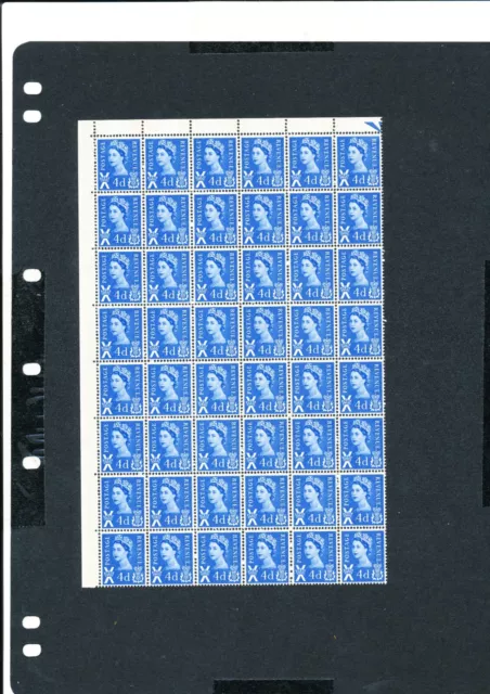 GB QEII 1966 Regional Scotland 4d (Ord) SG S2, marginal block of 48 MNH