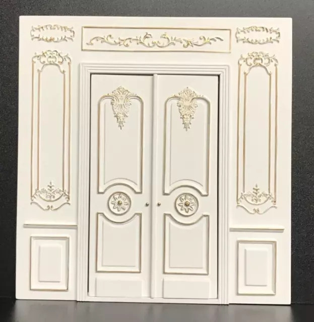 DOOR wall panel - Royal Paneling line White Dollhouse miniature 1:12 DIY