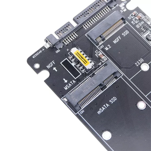 M.2 NGFF SSD MSATA vers Sata, compatible M.2/Msata - double disque - commutateur 3