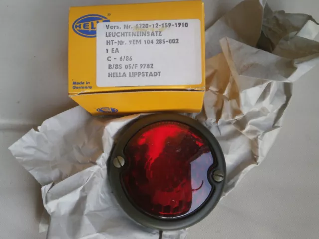 Hella Glas K11534 Rücklichtglas rot rund Oldtimer, Iltis Mungo Motorrad BW, Nato