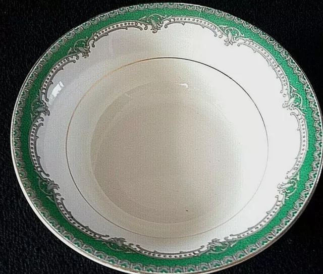 Burleigh Ware Burgess & Leigh Ltd Green Gold Patt Large Deep Serving Bowl c1939