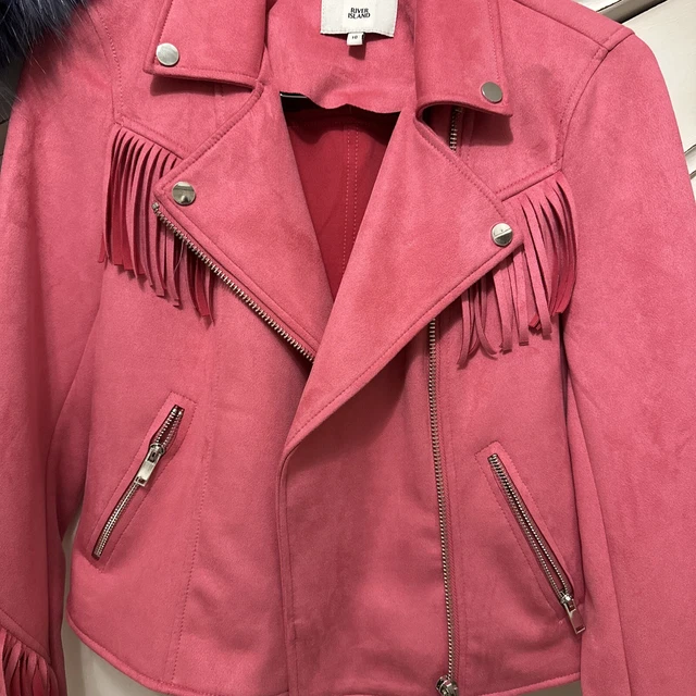 River island pink suede jacket on sale