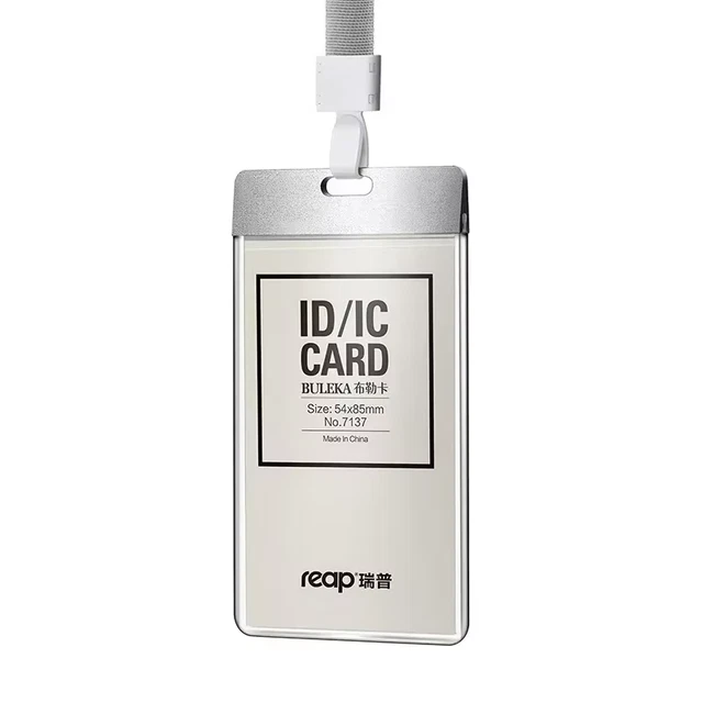 METAL ID CREDIT Card Holder Rope Card Cover Working Permit Employee ...