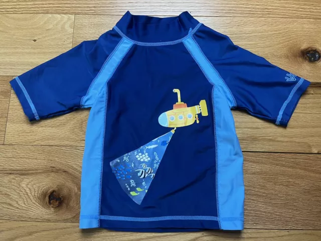 U V Skinz Youth Kids 4T Sun Protection UPF 50+ Short Sleeve Shirt Submarine