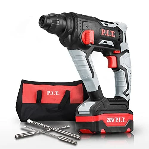 P.I.T. 20V Brush Cordless 1/2 in. SDS-PLUS Type Rotary Hammer Drill with 3000...