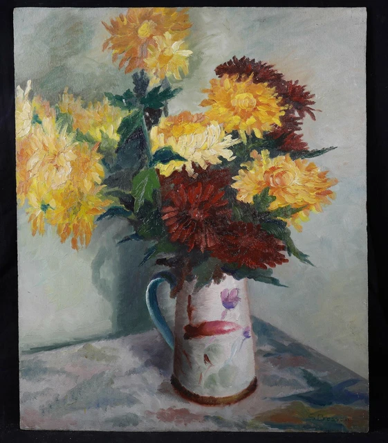 Suzanne Besson SUZANNE BESSON (1921-1996) flower bouquet Brittany abstract ...