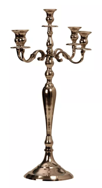Exklusiver Kerzenständer 5-armig Höhe 35 - 150 cm Kerzenhalter aus Metall Silber