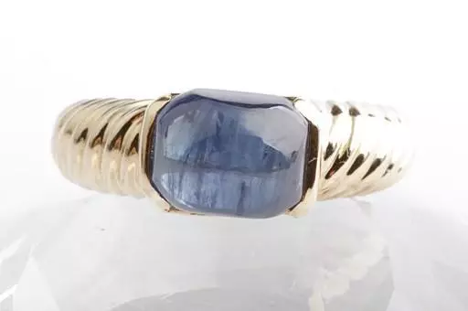 Cabochon Saphir Diamant Ring 585 14K Gelb Gold Gr. 54 -