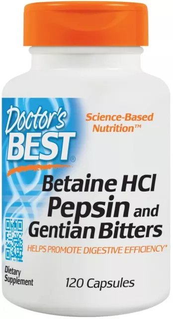 Doctors Best Bétaïne Hcl Pepsine Gentiane Bitters Capsules Digestion Aid 2 Sizes