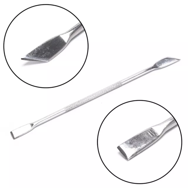 Removedor de cutículas de uñas limpiador de piel acero inoxidable de doble cara cuchara empujador herramienta artística Z8