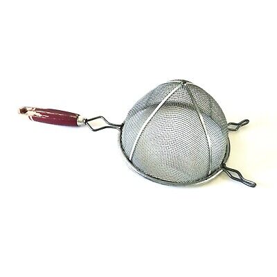 VTG A&J Ajax Heavy Duty Strainer, Large Wire Mesh Chippy Red Handle White Stripe