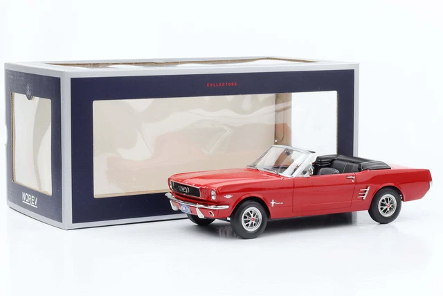 FORD Mustang Cabriolet 1966 Rouge Signal Flare Voiture De Collection 1/18 Norev