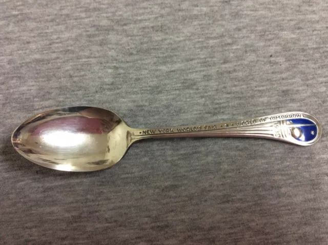 Vintage 1939 New York World’s Fair Wallace Silverplated Enamel Souvenir Spoon