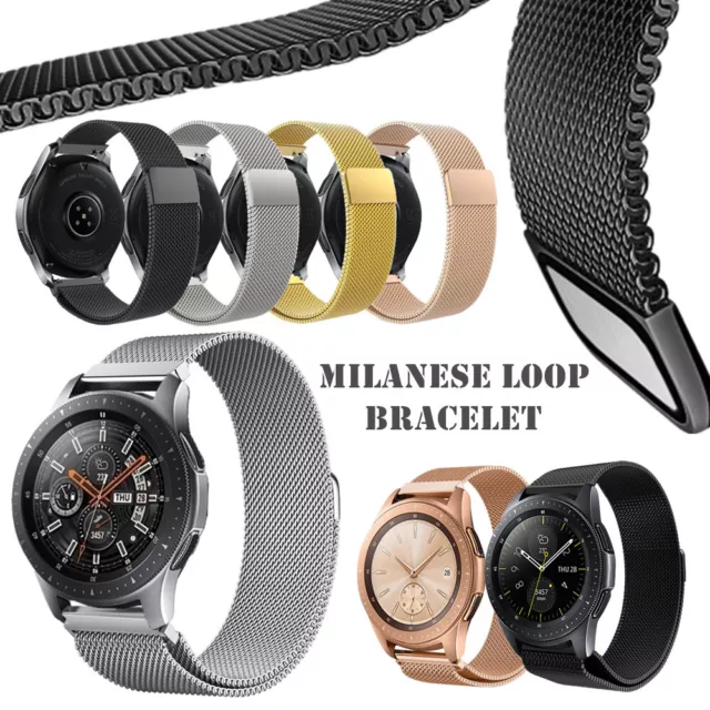 For Samsung Galaxy Watch Band 42mm 46mm Stainless Steel Milanese Loop Strap