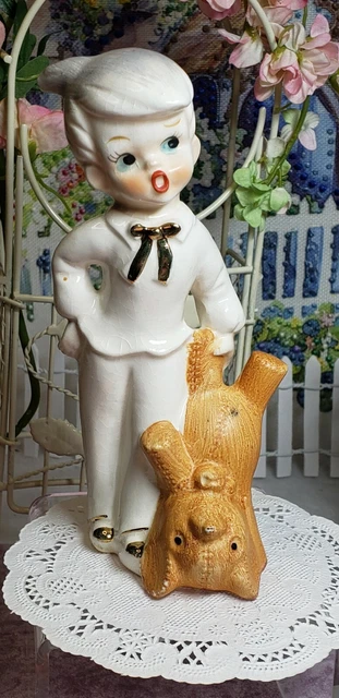 ❤ Vintage boys teddy bear & puppy❤ BOGO Handsome with wild hair ~Great dates ~