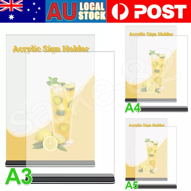 Acrylic Sign Holder A3 A4 A5 Double Sided Retail Display Stand Menu Poster Frame
