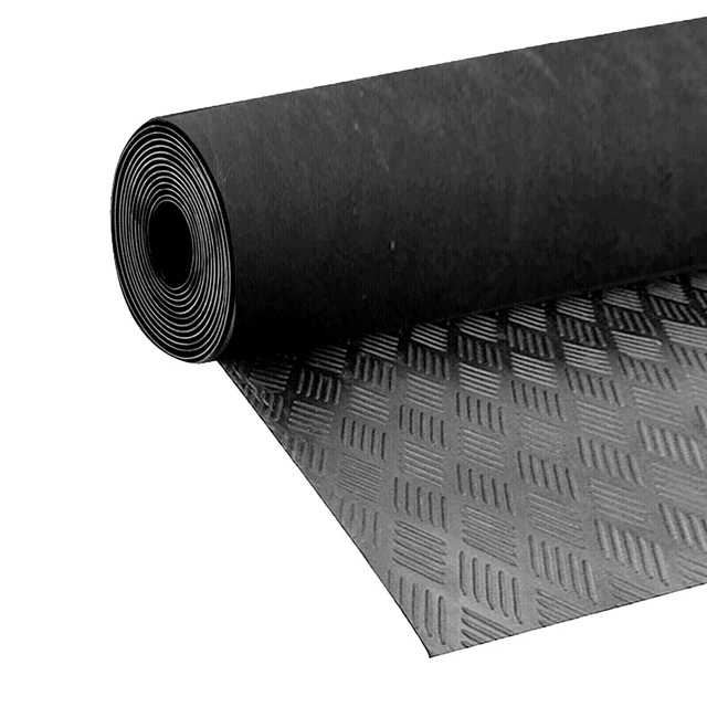 Gummifolie Schachbrett Garage Bodenbelag Mattrollen rutschfest 3 mm dick